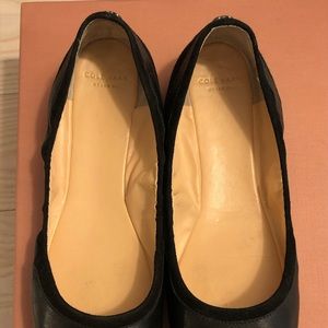 Cole Haan black leather & suede ballet flat